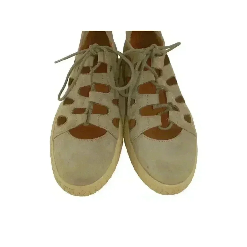 L Amour Des Pieds Shoes Womens 7M  Lite Gray Cutout Comfort Suede Shoes Lace Up - Picture 3 of 10